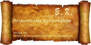 Brunovszky Krizosztom névjegykártya